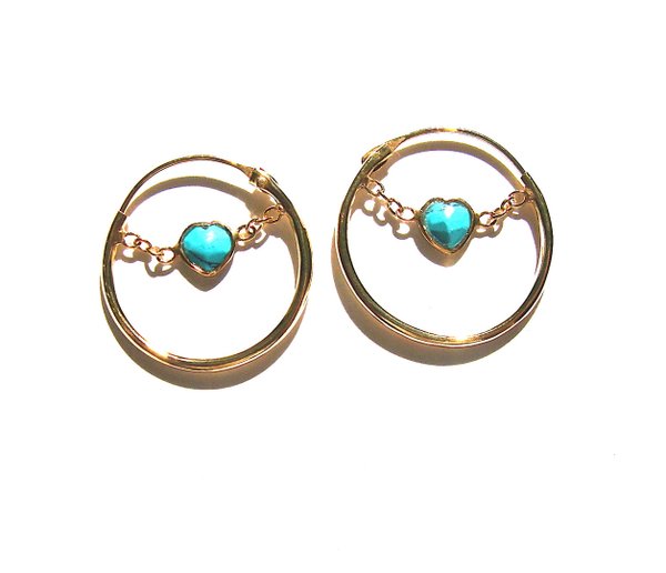 Boucles CREOLE ETERNEL - 14 turquoise